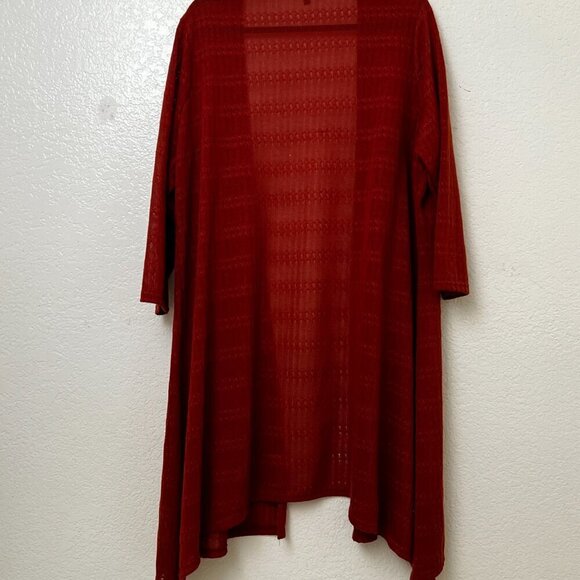 SLINKY BRAND Open Front Long Sleeve Burnt Orange/Rust Lightweight Cardigan 1X - Picture 5 of 8